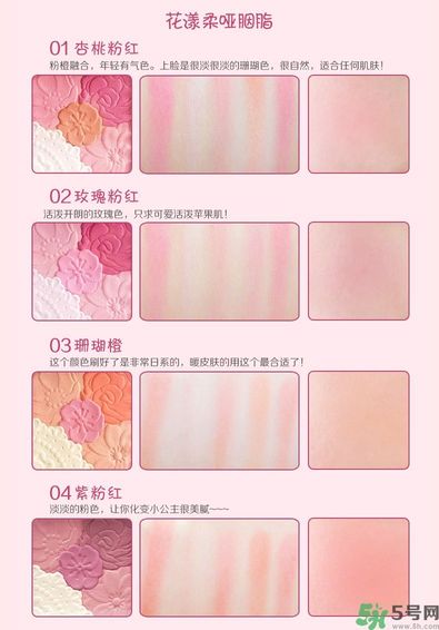 canmake花瓣腮紅色號對比圖？canmake五色花瓣腮紅試色