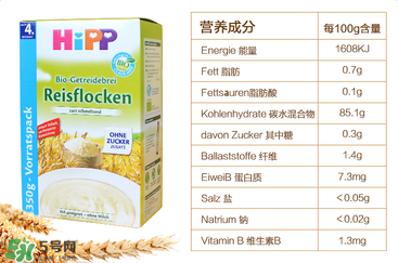 喜寶米粉成分如何？喜寶米粉成分表