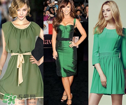 穿著高跟鞋翻跟頭走t臺(tái)模特同款綠色裙子是什么牌子？