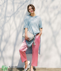 粉色闊腿褲配什么鞋子？粉色闊腿褲搭配鞋子圖片