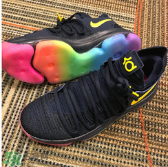 nike kd 10 be true彩虹配色實物怎么樣？杜蘭特10彩虹底照片曝光
