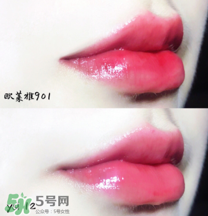 歐萊雅唇釉901平價斬男色試色_試色圖