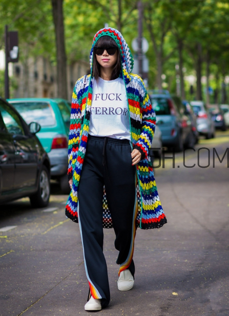 針織開(kāi)衫配什么褲子？針織開(kāi)衫搭配褲子圖片