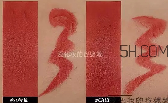 hold live小辣椒口紅20號磚紅色和mac chili試色對比 hold live小辣椒口紅20號磚紅色和mac chili試色對比