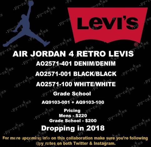 levis與air jordan 4聯名系列有哪幾款？