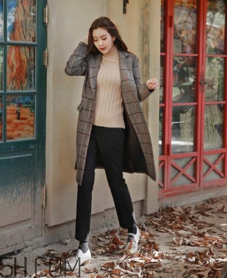 韓版格子大衣怎么搭配？韓版格子大衣搭配圖片