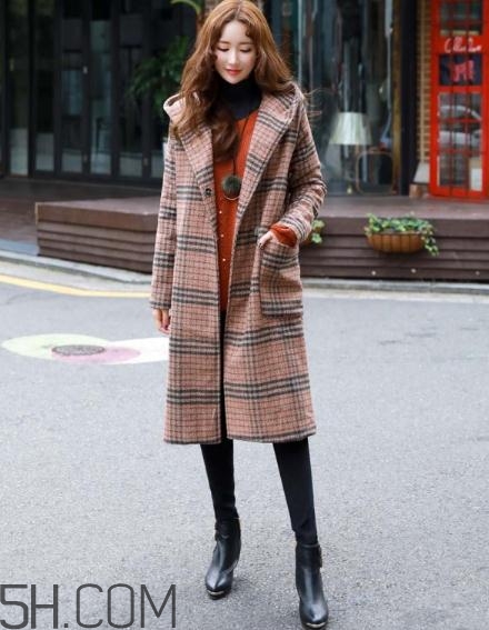 韓版格子大衣怎么搭配？韓版格子大衣搭配圖片