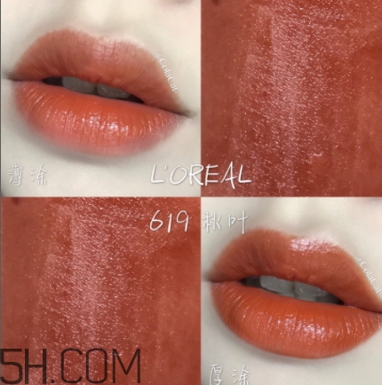 歐萊雅619秋葉試色 歐萊雅金管619好看嗎？