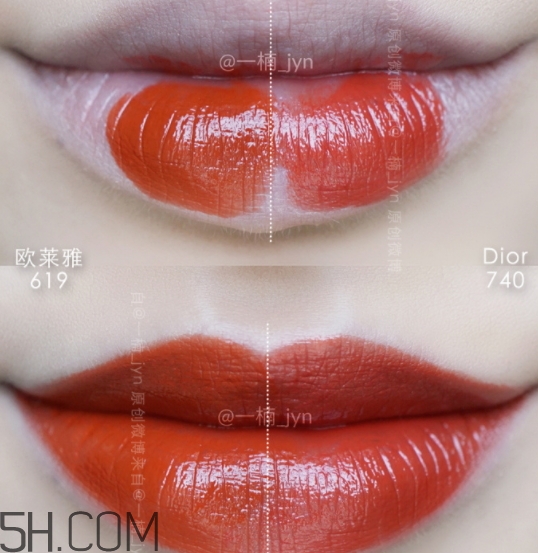 歐萊雅619和迪奧740像嗎？歐萊雅619秋葉和迪奧740對比