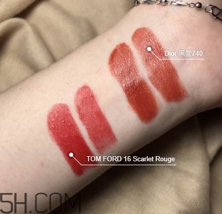 迪奧740和tf16像嗎？dior漆光唇釉740和tf16試色對比