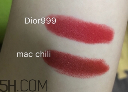 mac小辣椒和迪奧999一樣嗎？mac chili和dior999試色對比