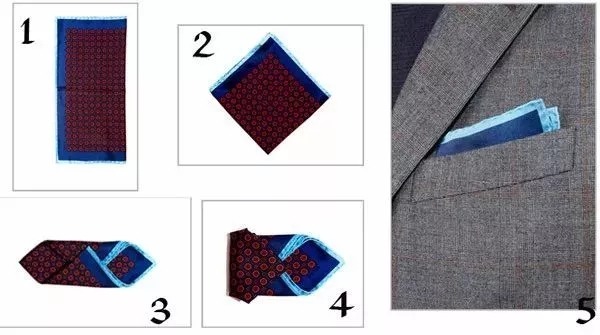 口袋巾的四種折法與面料選擇 口袋巾的四種折法與面料選擇