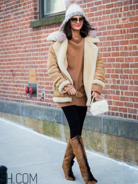 皮毛一體什么顏色好看？皮毛一體外套搭配圖