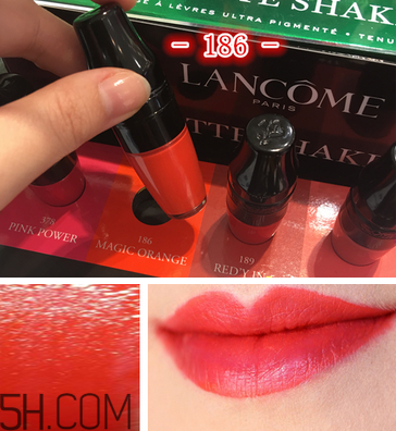 蘭蔻搖搖樂啞光唇釉186是什么顏色？蘭蔻氣墊光霧唇露試色