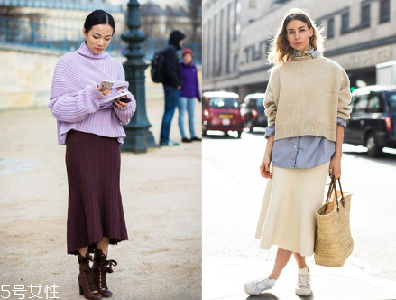 過(guò)膝長(zhǎng)裙怎么搭配？冬日的花樣穿搭