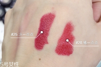 嬌蘭寶石口紅25還是28？兩款冰冰紅大比拼