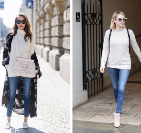 牛仔褲配什么顏色毛衣好看？春天就是要形象百變