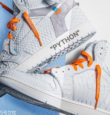 off white與aj 1聯(lián)名款白色蟒皮定制版在哪買_多少錢？