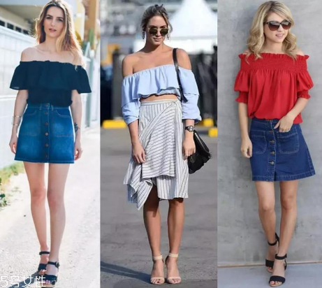 一字肩衣服配什么褲子？一字肩上衣搭配褲子圖片