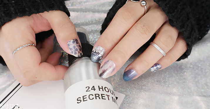 霧霾藍指甲圖片 霧霾藍美甲樣式大全 霧霾藍指甲圖片 霧霾藍美甲樣式大全