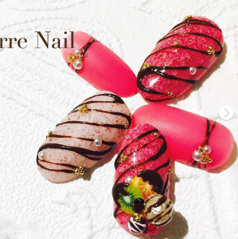 食物圖案美甲大全 壽司燒肉美甲治愈不開(kāi)心