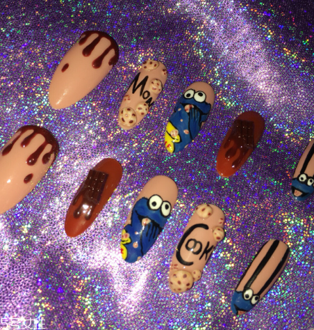 食物圖案美甲大全 壽司燒肉美甲治愈不開(kāi)心