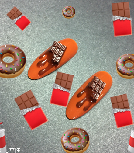 食物圖案美甲大全 壽司燒肉美甲治愈不開(kāi)心