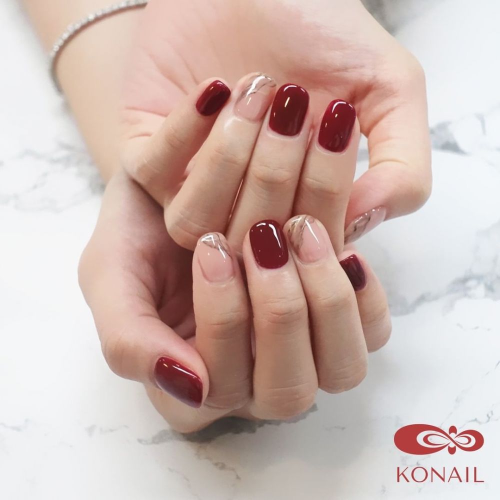 楓葉紅美甲圖片 冬季美甲楓葉紅 楓葉紅美甲圖片 冬季美甲楓葉紅