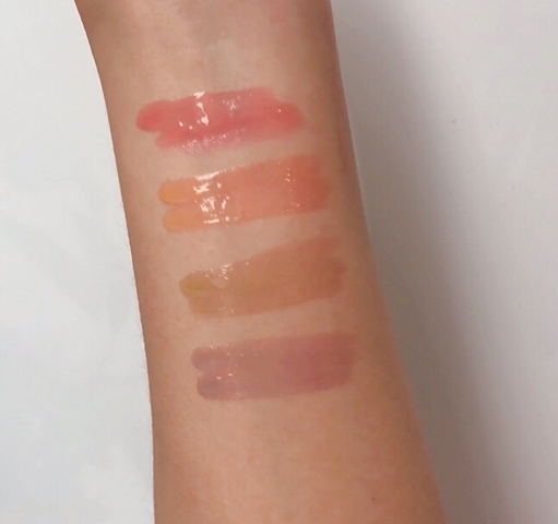 rmk誘光潤唇釉全部試色 rmk誘光潤唇釉4色號對比 rmk誘光潤唇釉全部試色 rmk誘光潤唇釉4色號對比