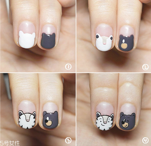 條紋撞色美甲教程 可愛美甲教程 條紋撞色美甲教程 可愛美甲教程