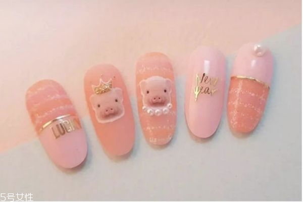 小豬美甲教程圖解 2019新年美甲圖片 小豬美甲教程圖解 2019新年美甲圖片