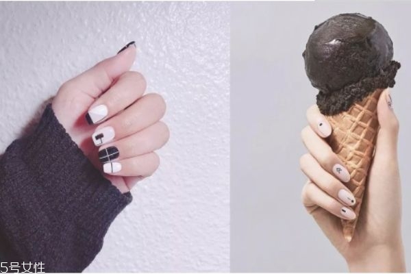 莫蘭迪色美甲 幾何線條美甲圖片 莫蘭迪色美甲 幾何線條美甲圖片
