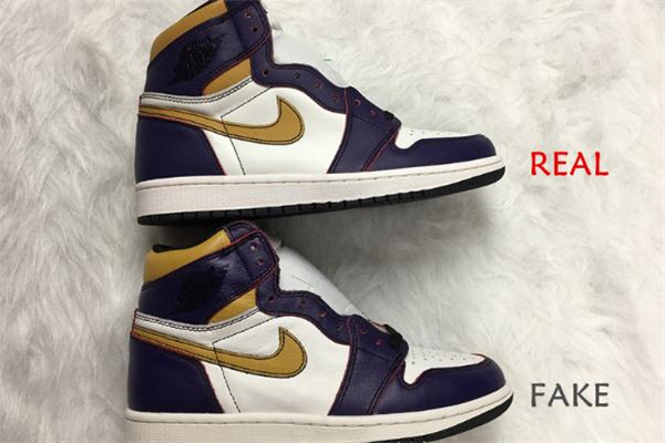 aj1湖人刮刮樂(lè)真假對(duì)比 aj1湖人刮刮樂(lè)鑒定